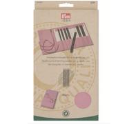 Galedi Pins Double-Pointed Knitting Needles Set - Natural Wood, Pale Pink