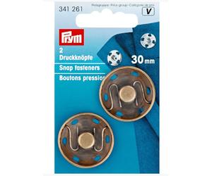 Galedi Pins Sew-On Snap Fasteners - 30mm Antique Brass, 2 Pieces