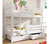 galena wooden bunk bed with storage in matt white