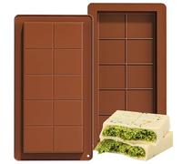 Galenecx 2 Pieces Chocolate Mould, Chocolate Bar Mould, Silicone Chocolate Bar Mould, Deep Non-Stick Chocolate Bar, BPA Free, for DIY Chocolate Bars, Pralines