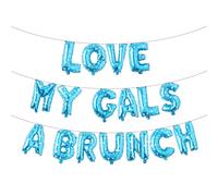 Galentine's Day Balloon Decorations，Love My Gals A Brunch balloons, Valentine's Day Balloon Banner Decoration, Valentine's Day Supplies, Galentine's Day Decorations (LOVE MY GALS A BRUNCH Blue Star)