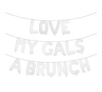 Galentine's Day Balloon Decorations，Love My Gals A Brunch balloons, Valentine's Day Balloon Banner Decoration, Valentine's Day Supplies, Galentine's Day Decorations (LOVE MY GALS A BRUNCH White)