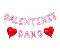 Galentines Gang Pink Letter Balloons 16inch - Galentines Day Decorations Red Heart Balloons for Women Galentine's Day Party Decorations Supplies