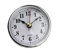 Galepromot Gold Mini Clock Insert 65mm 2-1/2Inch Round Movement Clock White Face Tone Arabic Numerals Clock Head Mini Clock Home Décor Products