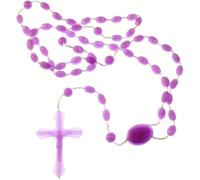 Galepromot Plastic Rosary Beads Luminous Necklace Catholicism Prayer Religious Jewelry, Cross Necklace for Women, Cross Necklace for Men, Women's Chain Necklaces, Men's Necklaces, 1, Faux Leather