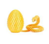 GALER 3D Printed Snake in Egg, 3D Printed Snake Egg with Snakes Inside, Fully Articulated Snakes Toy Collectible Animal for Home & Office Desk Decor (D)