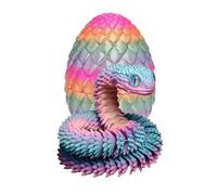 GALER 3D Printed Snake in Egg, 3D Printed Snake Egg with Snakes Inside, Fully Articulated Snakes Toy Collectible Animal for Home & Office Desk Decor (F)
