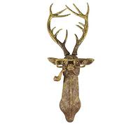 GALER 3D Stag Deer Head Wall Art Mount Ornament, Animal Heads for Wall Art Hanging Sculptures, Small Metal Wall Resin Art Wall Decor Ornament Waterproof Bronzed Resin Decorations for Home (Deer)