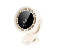 GALER Desk Fan, USB Desktop Fan, Quiet Clip on Table Fans with LED Display & Long Battery Life, 100 Speeds, 90° Adjustable Tilt, Portable Cooling Fans for Bedroom Office Kitchen Home Camping (Beige)