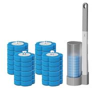 GALER Disposable Toilet Brush, 24PCS Disposable Replacement Brush Head Toilet Brush Set, Disposable Toilet Cleaning System with Holder, Toilet Cleaner Brush Toilet Wand Kit for Bathroom (Grey)