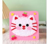 GALER DIY Embroidery Doll Set for Children, Sewing Arts and Crafts Kit, Easy to Do Cartoon Animal Sewing Projects Yarn Board, Felt Animals Stickers Hands On Activities for Kids (A)