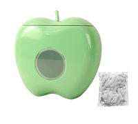 GALER Plastic Wrap Dispenser Storage Box, Apple Shaped Plastic Boxes for Storage Plastic Wrap for Food, Punch-Free Fresh Keeping Bag Storage Box With 100pcs Plastic Wrap (Green)