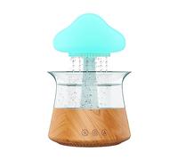 GALER Rain Cloud Humidifier, Snuggling Cloud Rain Humidifier with 7 Color Changing Lights, Cute Raining Night Light Rain Cloud Diffuser Desk Fountain Water Drop Sound for Home Office (Brown)
