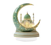 GALER Ramadan Decorations for Home, Acrylic Crescent and White Palace Design Ramadan Table Decor, 2D Spray-Painted Acrylic Desktop Ornament for Ramadan Eid Gifts (C)