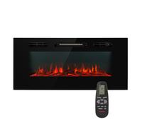 Electric Fireplace Wall Mounted Electric Fire and Surround Stove 1800 W Black