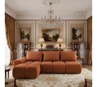 Galeria Corner Sofa Bed Has Storage Left Hand Rusty Brown
