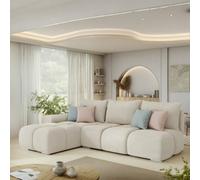 Galeria Corner Sofa Bed With Storage Left Hand Cream