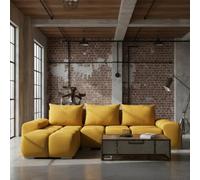 Galeria Corner Sofa Bed With Storage Left Hand Mustard
