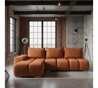 Galeria Corner Sofa Bed With Storage Left Hand Rusty Brown