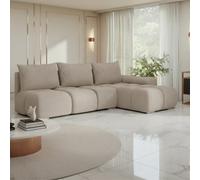 Galeria Corner Sofa Bed With Storage Right Hand Beige