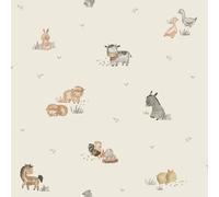Galerie 14831 Little Explorers 2 Beige Farm Animals Wallpaper Roll