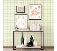Galerie Abby Rose 4 Green Lime Check Plaid Smooth Wallpaper