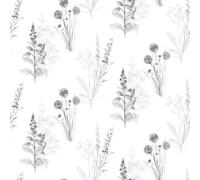 Galerie Abby Rose 4 Grey Black Flora Smooth A4 Wallpaper Sample