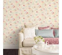 Galerie Abby Rose 4 Pink Blue Cream Morning Dew Smooth Wallpaper