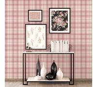 Galerie Abby Rose 4 Plum Taupe Check Plaid Smooth Wallpaper