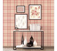 Galerie Abby Rose 4 Red Beige Check Plaid Smooth Wallpaper