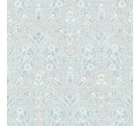 Galerie Abby Rose 4 Turquoise Grey Ornamental Paisley Smooth A4 Wallpaper Sample