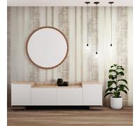 Galerie Adonea Hermes Warm Grey Metallic Stripe Smooth Wallpaper Roll