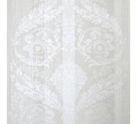 Galerie Adonea Nerites Antique White Metallic Damask Stripe Smooth A4 Wallpaper Sample