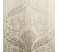 Galerie Adonea Nerites Cream Metallic Damask Stripe Smooth A4 Wallpaper Sample