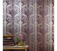 Galerie Adonea Nerites Ruby Red Metallic Damask Stripe Smooth Wallpaper Roll
