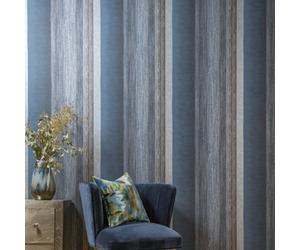 Galerie Adonea Poseidon Midnight Blue Metallic Stripe Smooth Wallpaper Roll