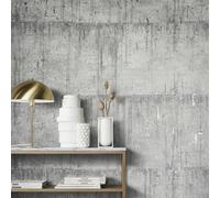 Galerie Air Collection Silver Metallic Aged Concrete Textured Wallpaper Roll