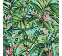 Galerie Amazonia Blue Green Tropical Print Smooth Wallpaper