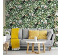 Galerie Amazonia Green Tropical Birds Smooth Wallpaper