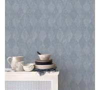 Galerie Ambiance Blue Harlequin Texture Embossed Wallpaper