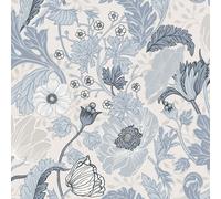 Galerie Apelviken 2 Blue Off White Floral Woodland Smooth A4 Wallpaper Sample