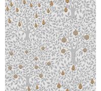Galerie Apelviken 2 White Grey Gold Apples & Pears Smooth A4 Wallpaper Sample