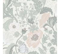 Galerie Apelviken 2 White Lightgreen Anemone Smooth A4 Wallpaper Sample