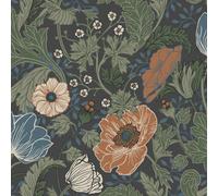 Galerie Apelviken Blue Green White Yellow Anemone Smooth A4 Wallpaper Sample