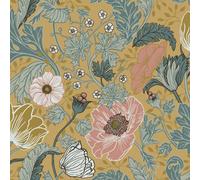 Galerie Apelviken Pink Yellow Blue Anemone Smooth A4 Wallpaper Sample