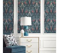 Galerie Arts And Crafts Blue Patterned Wallpaper