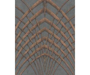 Galerie Avalon Anthracite Copper Art Deco Embossed Wallpaper
