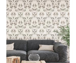 Galerie Bazaar Beige Black Menagerie Smooth Wallpaper