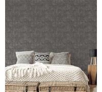 Galerie Bazaar Charcoal Moroccan Paisley Smooth Wallpaper