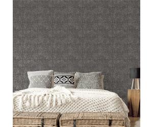 Galerie Bazaar Charcoal Moroccan Paisley Smooth Wallpaper